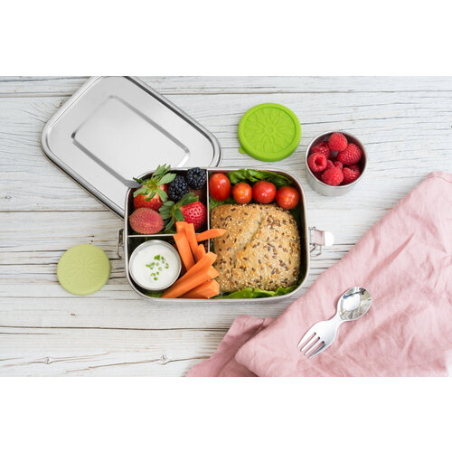 Lekkabox Stainless Steel Lunchbox - 3 Compartments - Copy