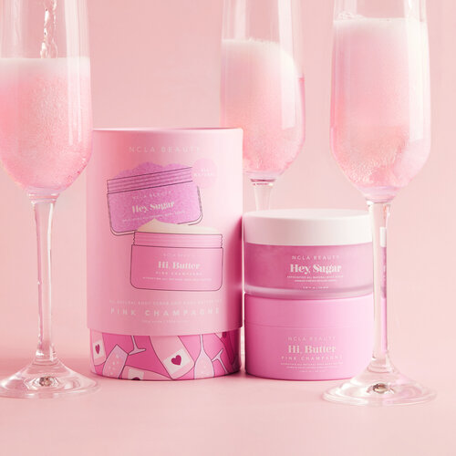 NCLA Beauty Body Scrub + Body Butter Set - Pink Champagne