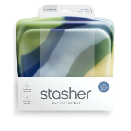 Stasher Herbruikbare Siliconen Zak Medium - Blue Current