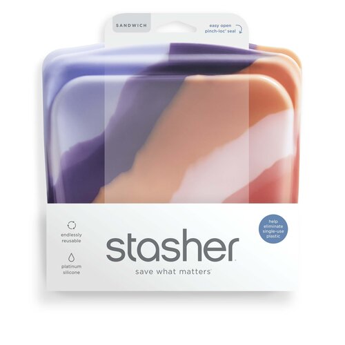 Stasher Herbruikbare Siliconen Zak Medium - Purple Wave