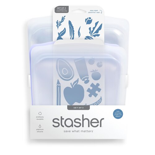 Stasher Reusable Silicone Bag Set of 3