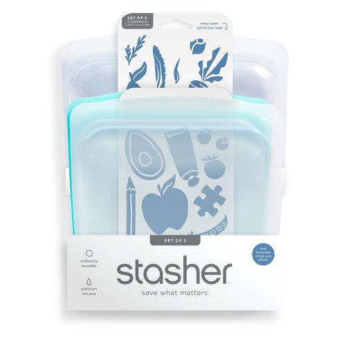 Stasher Reusable Silicone Bag Set of 3