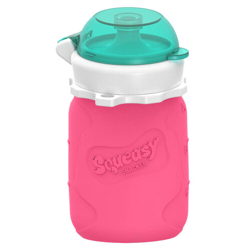 Squeasy Gear Siliconen Knijpzakje 100ml - Roze Squeasy Gear Siliconen Knijpzakje 100ml - Roze