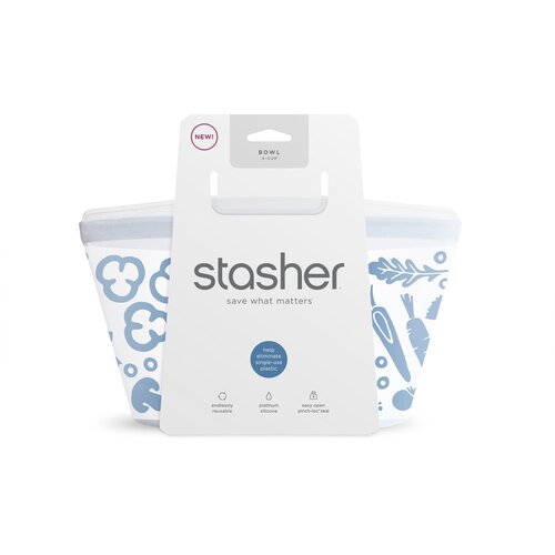 Stasher Silicone 4 Cup Bowl 946ml - Clear
