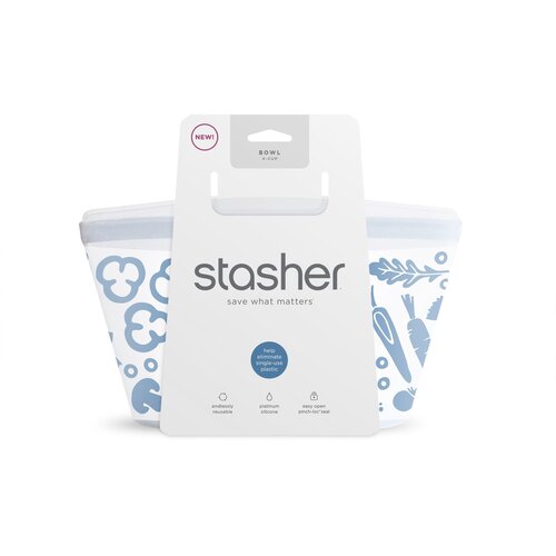 Stasher Siliconen Vershoudzak 946ml - Clear