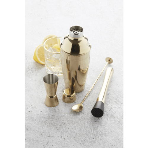 Point Virgule 4-piece Stainless Steel Cocktail Set Gold