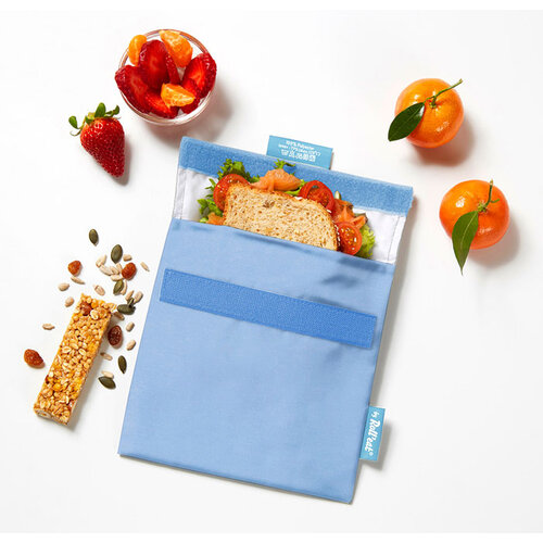 Roll'Eat Snack'n'Go Herbruikbaar Boterhamzakje - Nature Blue