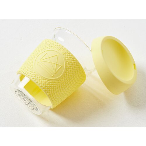 Neon Kactus Glass Coffee Cup 340ml - Yellow