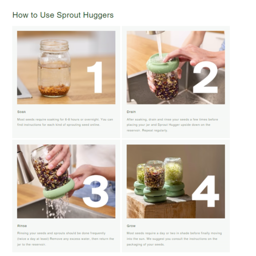 Food Huggers Sprout Huggers Home Sprouting Kit