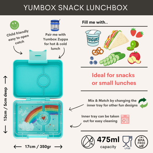 Yumbox Snack Box - Surf Blue / Dinosaur