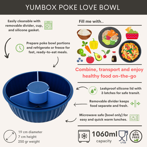 Yumbox Poke Bowl - Hawaii Blau