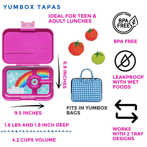 Yumbox Tapas XL 4 Compartments - Malibu Purple/Rainbow