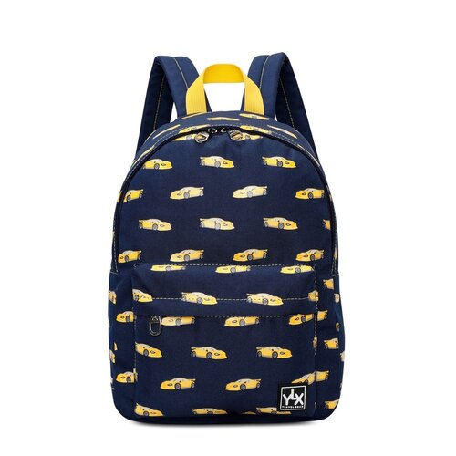 YLX Backpack Hemlock Recycled Plastic - Navy Blue & Yellow cars