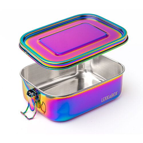 Lekkabox RVS Lunchbox Safe Rainbow 1000ml Lekvrij