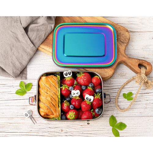 Lekkabox RVS Lunchbox Safe Rainbow 1000ml Lekvrij