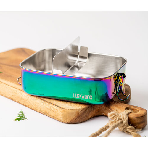 Lekkabox Stainless Steel Lunchbox Safe 1000ml Rainbow Leakproof