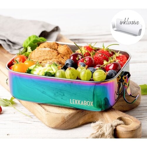 Lekkabox RVS Lunchbox Safe Rainbow 1000ml Lekvrij