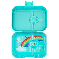 Panino Bento Lunchbox mit 4 Fächern - Misty Aqua/Rainbow