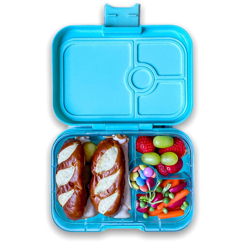 Yumbox Panino Bento Lunchbox mit 4 Fächern - Misty Aqua/Rainbow