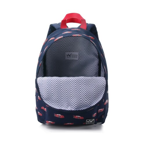 YLX Backpack Hemlock Recycled Plastic - Navy Blue & Red Cars