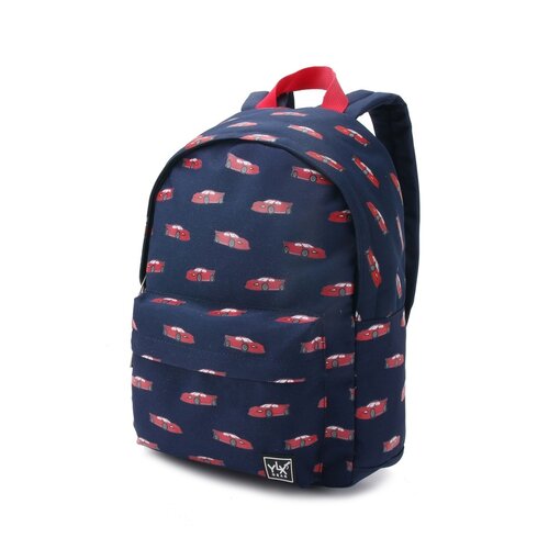 YLX Backpack Hemlock Recycled Plastic - Navy Blue & Red Cars