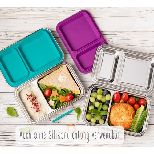 Lekkabox Duo Lunch Box aus Edelstahl - Petrol