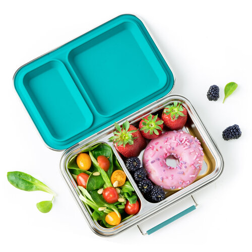 Lekkabox Stainless Steel Duo Lunch Box - Petrol