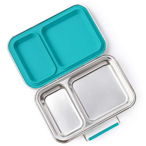 Lekkabox Stainless Steel Duo Lunch Box - Petrol