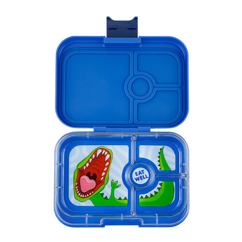 Yumbox Panino Bento Lunchbox mit 4 Fächern - Surf Blue/Dino