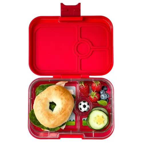 Yumbox Panino Bento Lunchbox mit 4 Fächern - Wow Rot/Dino