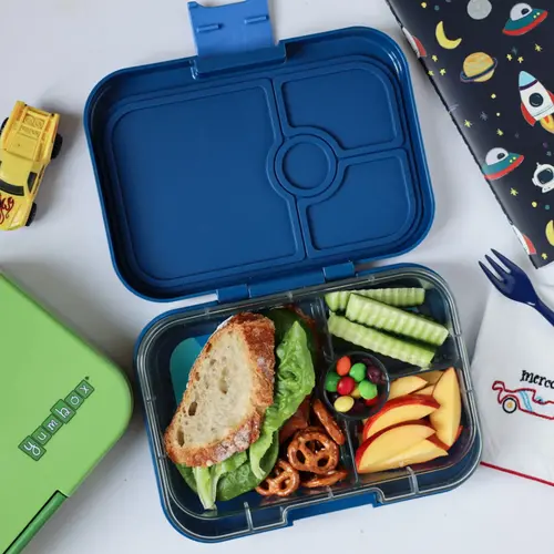 Yumbox Panino Bento Lunchbox mit 4 Fächern - Monte Carlo Blue/Shark