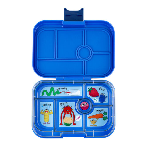 Yumbox Original Bento Lunchbox 6 Compartments - Surf Blue/Funny Monsters