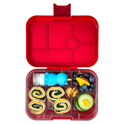 Yumbox Original Bento Lunchbox 6 Compartments - Wow Red/Funny Monsters