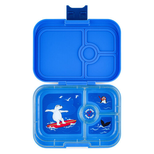 Yumbox Panino Bento Lunchbox 4 Compartments - Surf Blue/Polar Bear