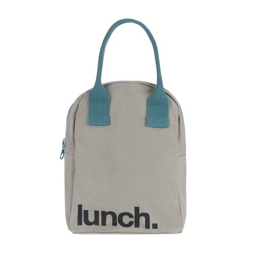 Fluf Eco Zipper Lunch Bag - Grey/Blue