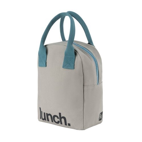 Fluf Eco Zipper Lunch Bag - Grey/Blue