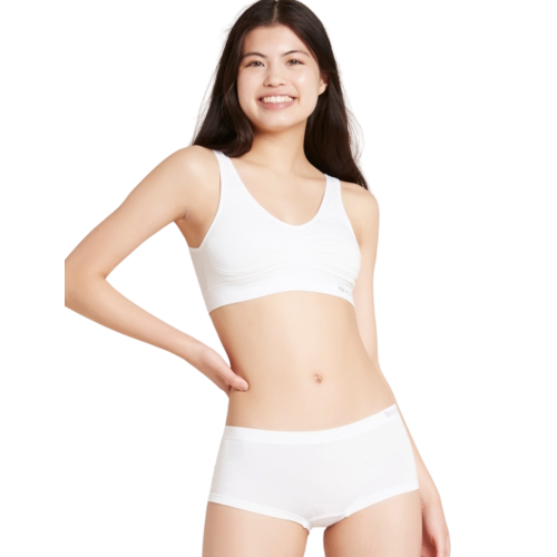 Boody Bamboe Padded Shaper Crop Bra - White