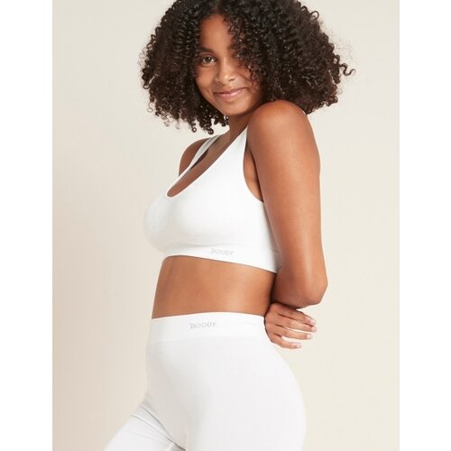 Boody Bamboe Padded Shaper Crop Bra - White