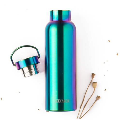 Lekkabox Stainless Steel Insulated Bottle 600ml Rainbow