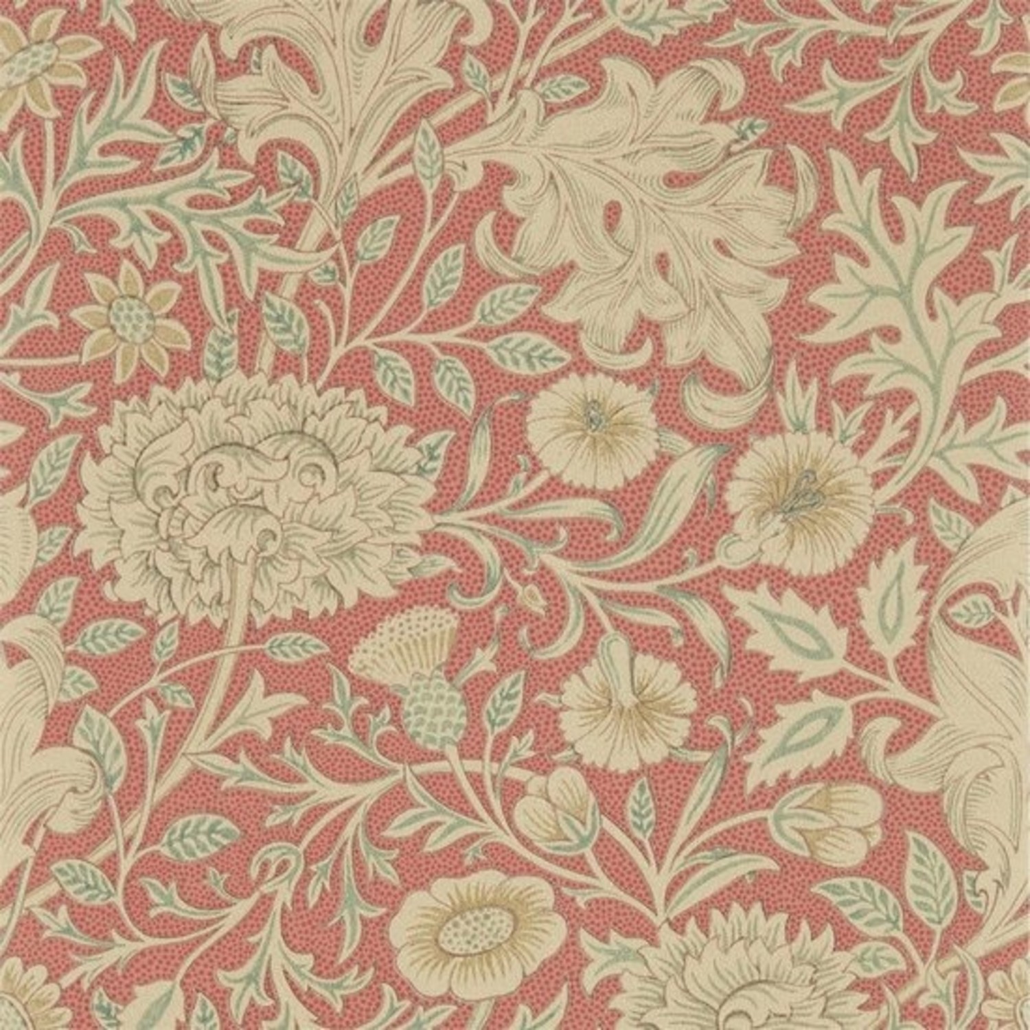 William Morris Vintage Melsetter Linen Cream Red Floral Wrapping Paper