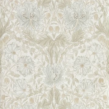 Morris & Co Morris & Co Pure Honeysuckle & Tulip Linen - 216526 Morris & Co Morris & Co Pure Honeysuckle & Tulip Linen - 216526