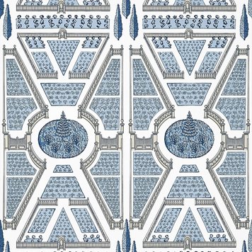 Anna French Anna French Aerial Garden Sage Spa Blauw AT9601 Anna French Anna French Aerial Garden Sage Spa Blauw AT9601