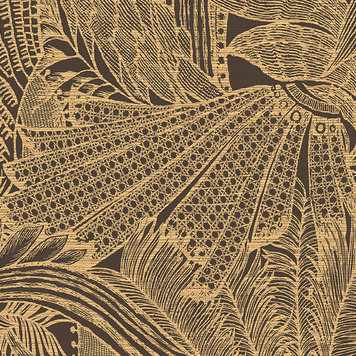 Embrace Mysterious Allure with Dark Tropical Leaves Wallpaper  Paper Plane  Design