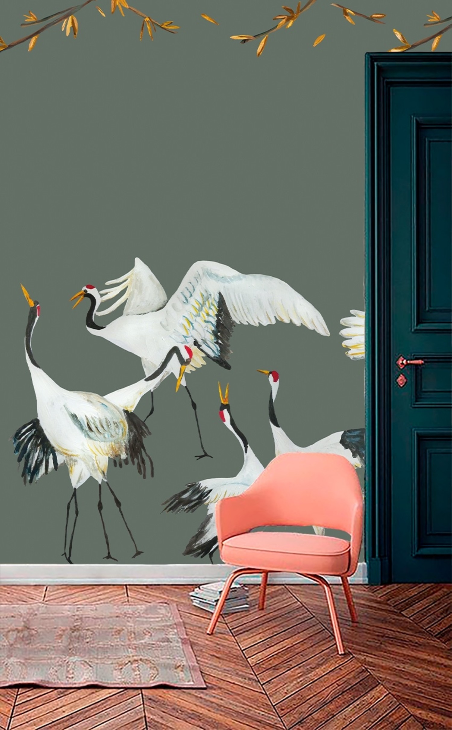 Green Heron Print Wallpaper  GUCCI US