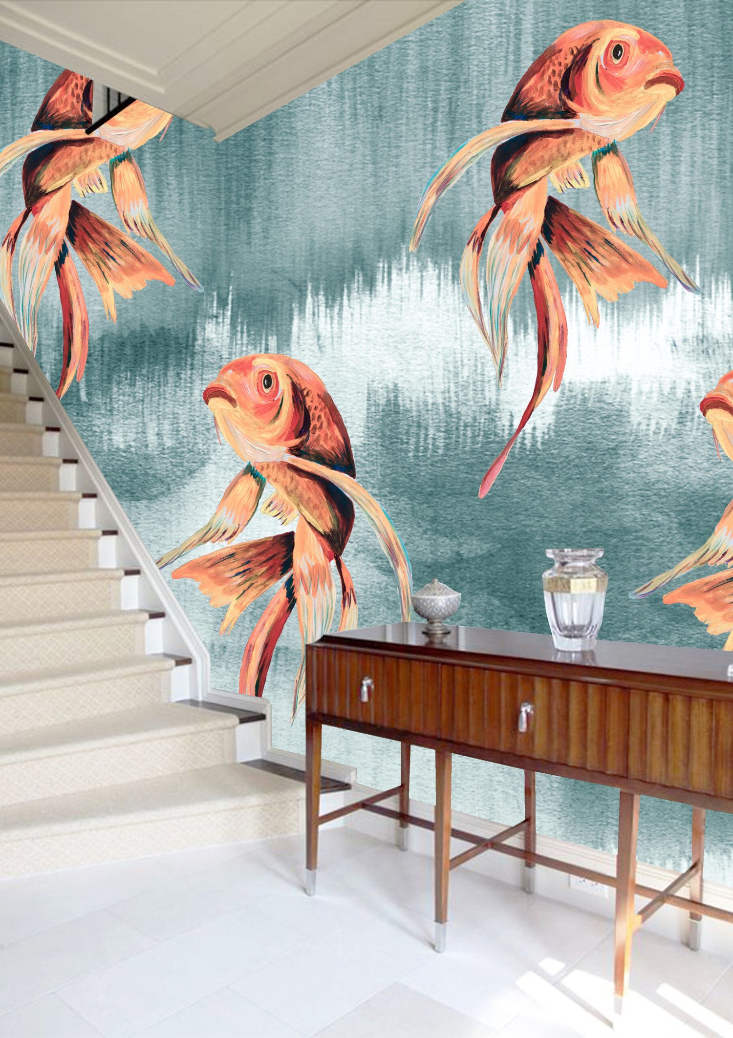 koi fish art wallpaper