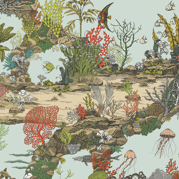 Josephine Munsey Josephine Munsey Underwater Jungle Soft Aqua & Coral - JMW-100301