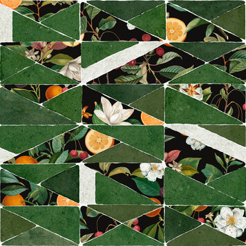 Tres-Tintas Tres Tintas behang Hidden Fruits Green - PL5005-1 Tres-Tintas Tres Tintas behang Hidden Fruits Green - PL5005-1