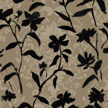 Tres-Tintas Tres Tintas behang Blooming Damask Black - PL5002-1 Tres-Tintas Tres Tintas behang Blooming Damask Black - PL5002-1
