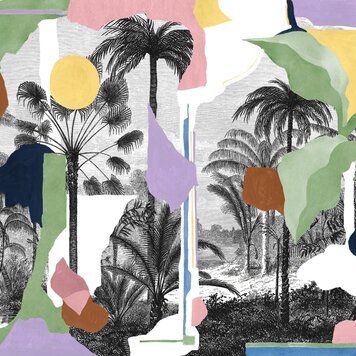 Tres-Tintas Tres Tintas mural Colonial Abstraction White - M5001-3 Tres-Tintas Tres Tintas mural Colonial Abstraction White - M5001-3