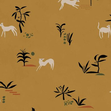 Tres-Tintas Tres Tintas wallpaper Prehistoric Creatures Ocher - NP5106-1 Tres-Tintas Tres Tintas wallpaper Prehistoric Creatures Ocher - NP5106-1